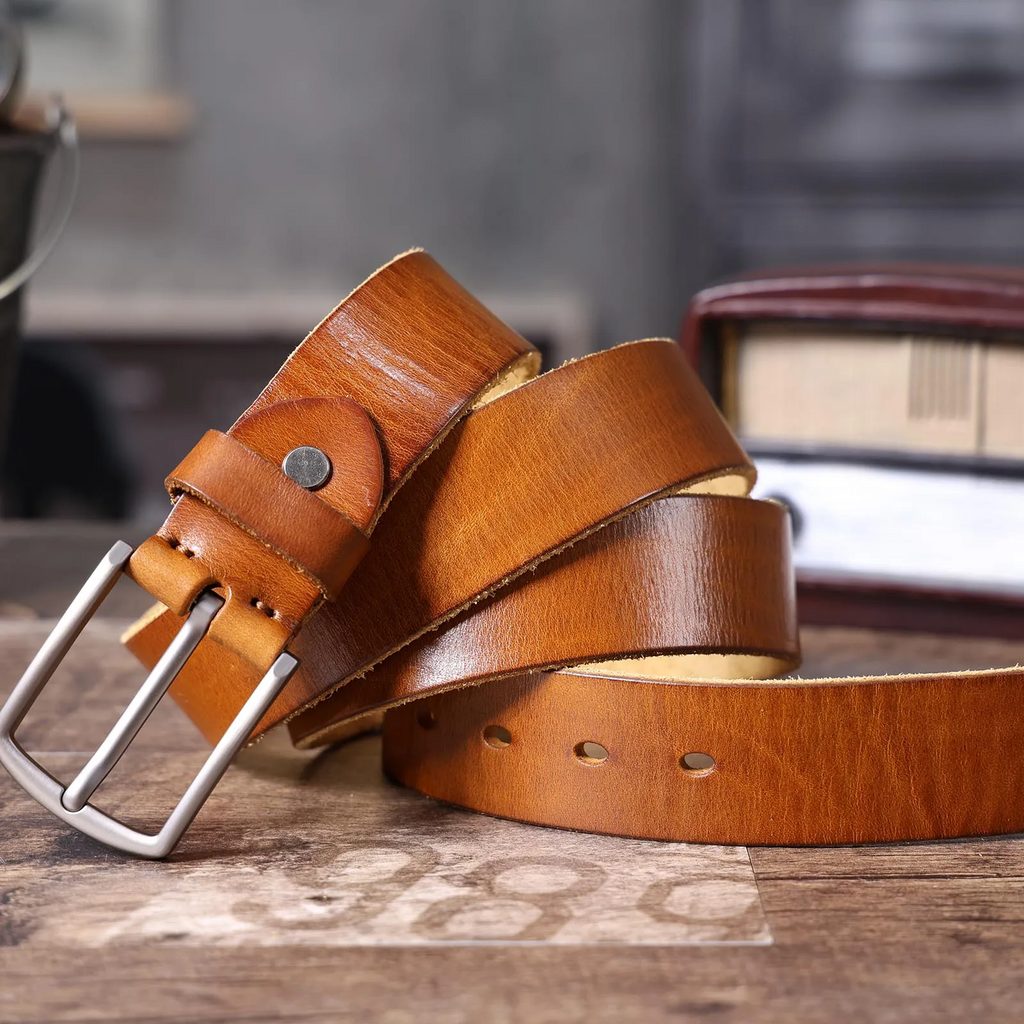 La ceinture Civic Cinch | Ceinture rétro 3,8 cm en cuir de vachette véritable