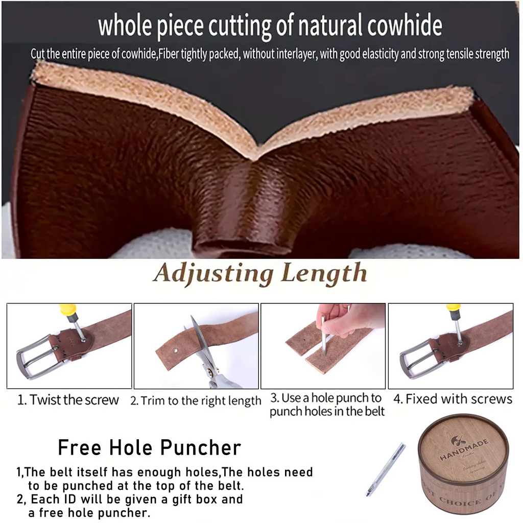 La ceinture Civic Cinch | Ceinture rétro 3,8 cm en cuir de vachette véritable