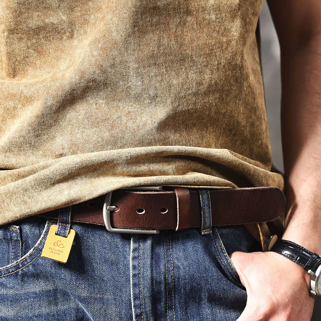 La ceinture Civic Cinch | Ceinture rétro 3,8 cm en cuir de vachette véritable