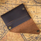 The Outpost | Porte-cartes minimaliste en cuir pleine fleur Crazy Horse fait main