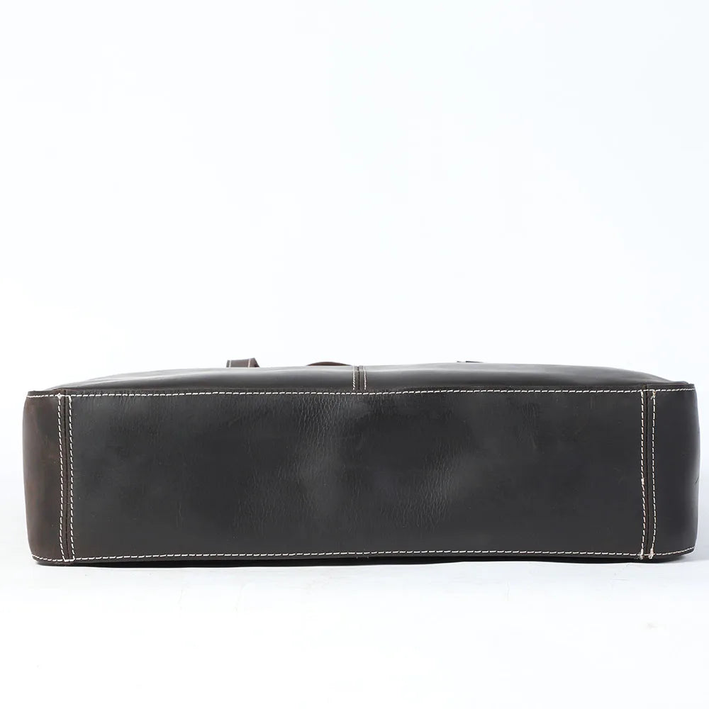Sac fourre-tout fait main en cuir italien | Le transporteur Merchant Satchel
