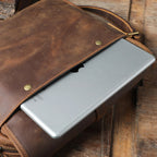 Sac bandoulière en cuir italien fait main | Le cartable vintage 12" The Dispatch