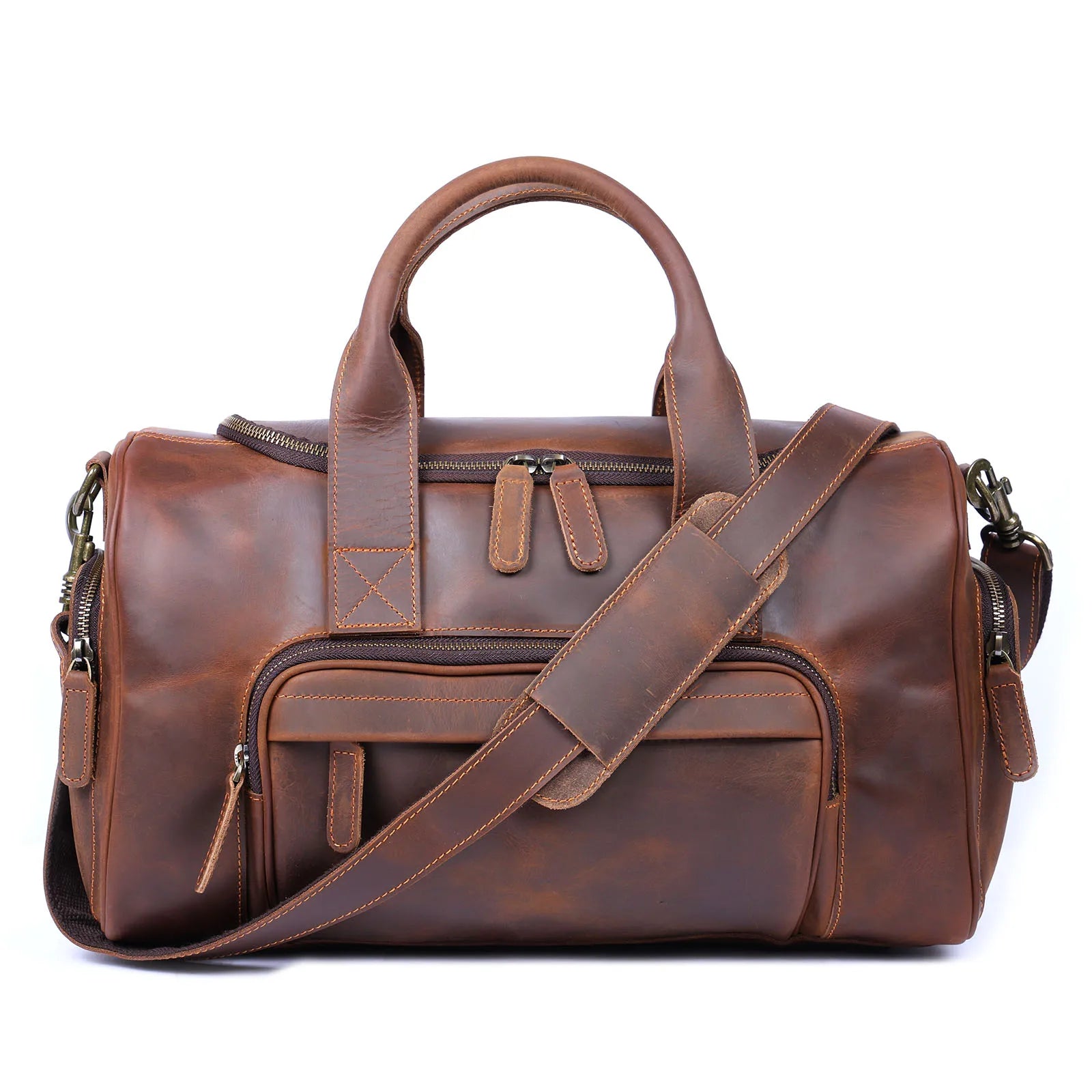 The Short-Haul | Handcrafted Crazy Horse Leather 16" Frontier Stage-Bag
