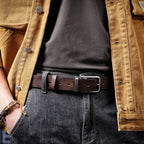 The Drover | Verdickter italienischer Rindsleder Frontier Jeansgürtel