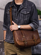 Le Sentry Messenger | Sac à bandoulière en cuir italien fait main