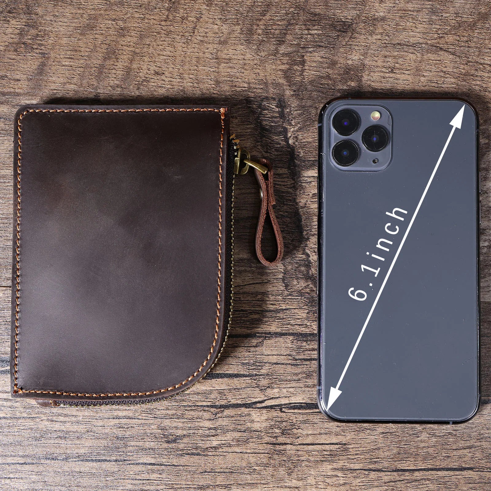 The Stagecoach | Handcrafted Crazy Horse Leather Mini-Vault & YKK Secure Pouch