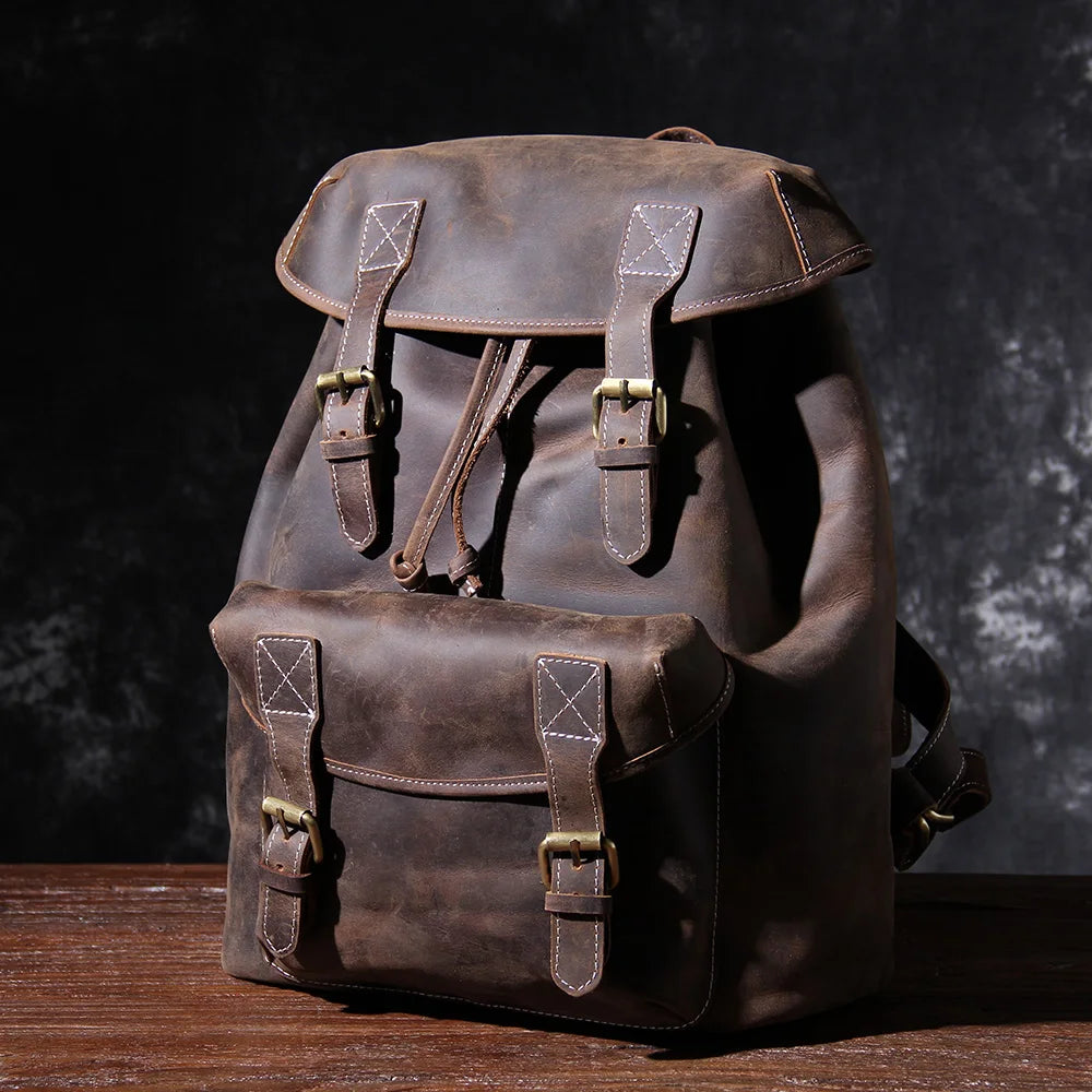 The Overland | External Frame Crazy Horse Leather 35L Frontier Rucksack