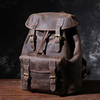 The Overland | External Frame Crazy Horse Leather 35L Frontier Rucksack