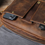 Sac bandoulière en cuir italien fait main | Le cartable vintage 12" The Dispatch