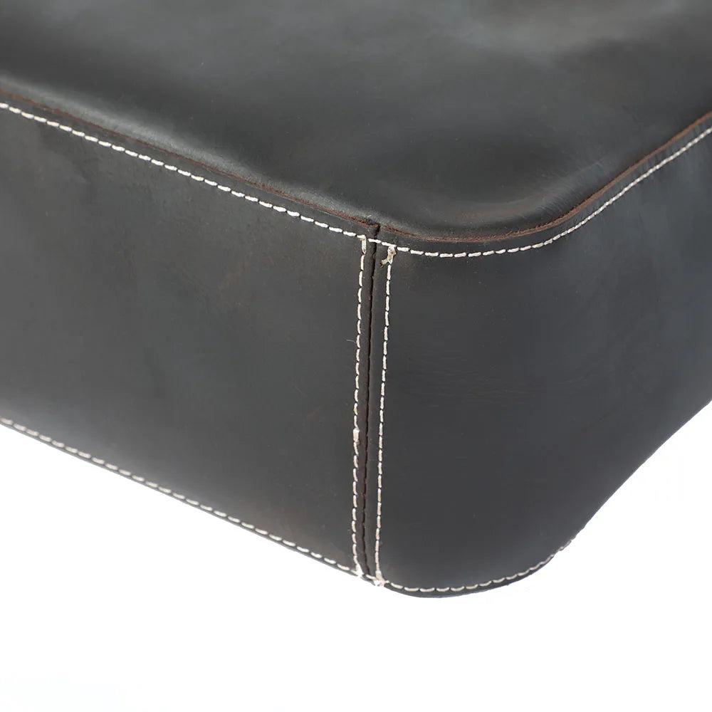Sac fourre-tout fait main en cuir italien | Le transporteur Merchant Satchel