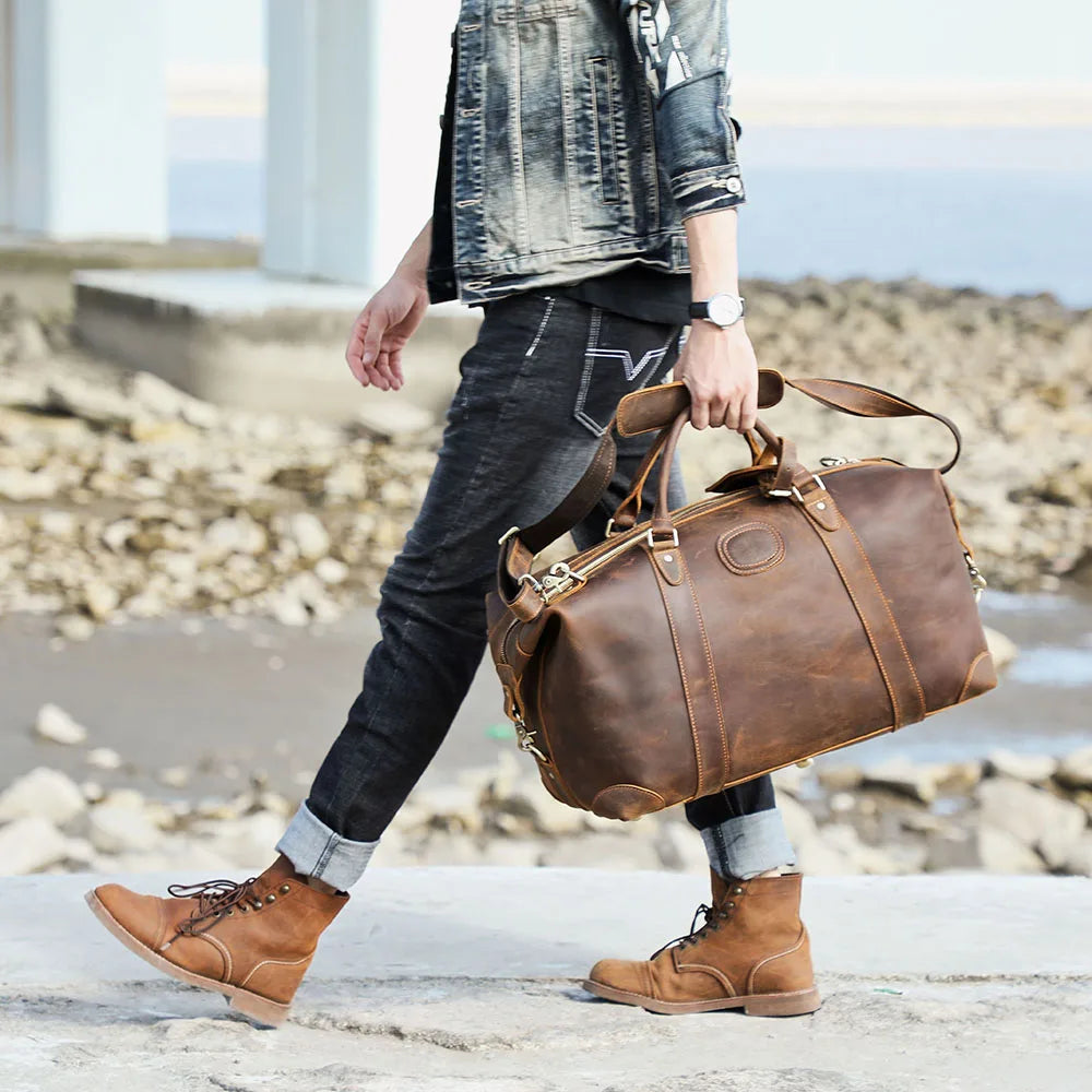 Le Dreadnought | Sac de voyage Frontier Premium en cuir pleine fleur de 50 cm