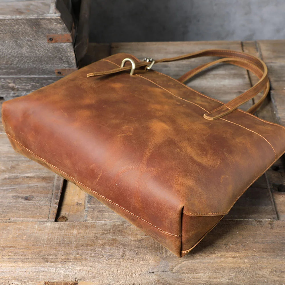Handmade Italian Leather Shoulder Bag | The Surveyor Vintage Satchel