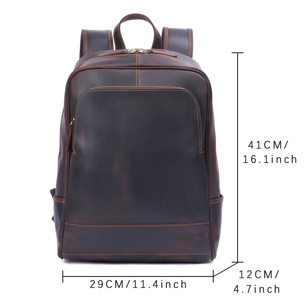 Le sac à dos en cuir « Crazy Horse » fait main The Fortress Scout-Pack pour ordinateur portable 15 pouces
