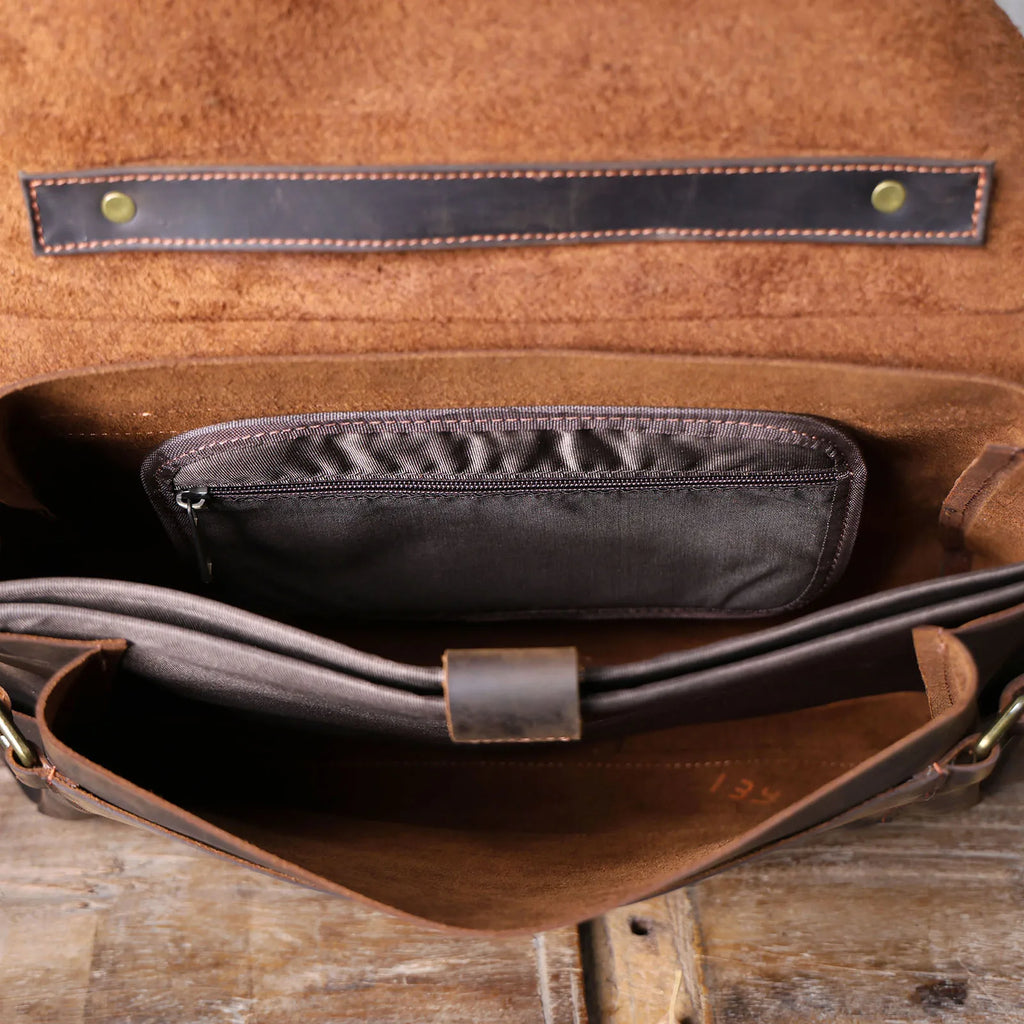 The Pony Express | Sac bandoulière Frontier en cuir Crazy Horse fait à la main