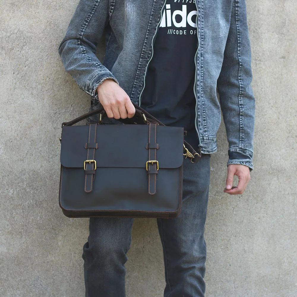 The Ambassador | Handcrafted Crazy Horse Leather 3-in-1 Frontier Convertible & Backpack