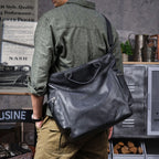 The Settler | Natural Vegetable-Tanned Genuine Leather 15" Minimalist Briefcase