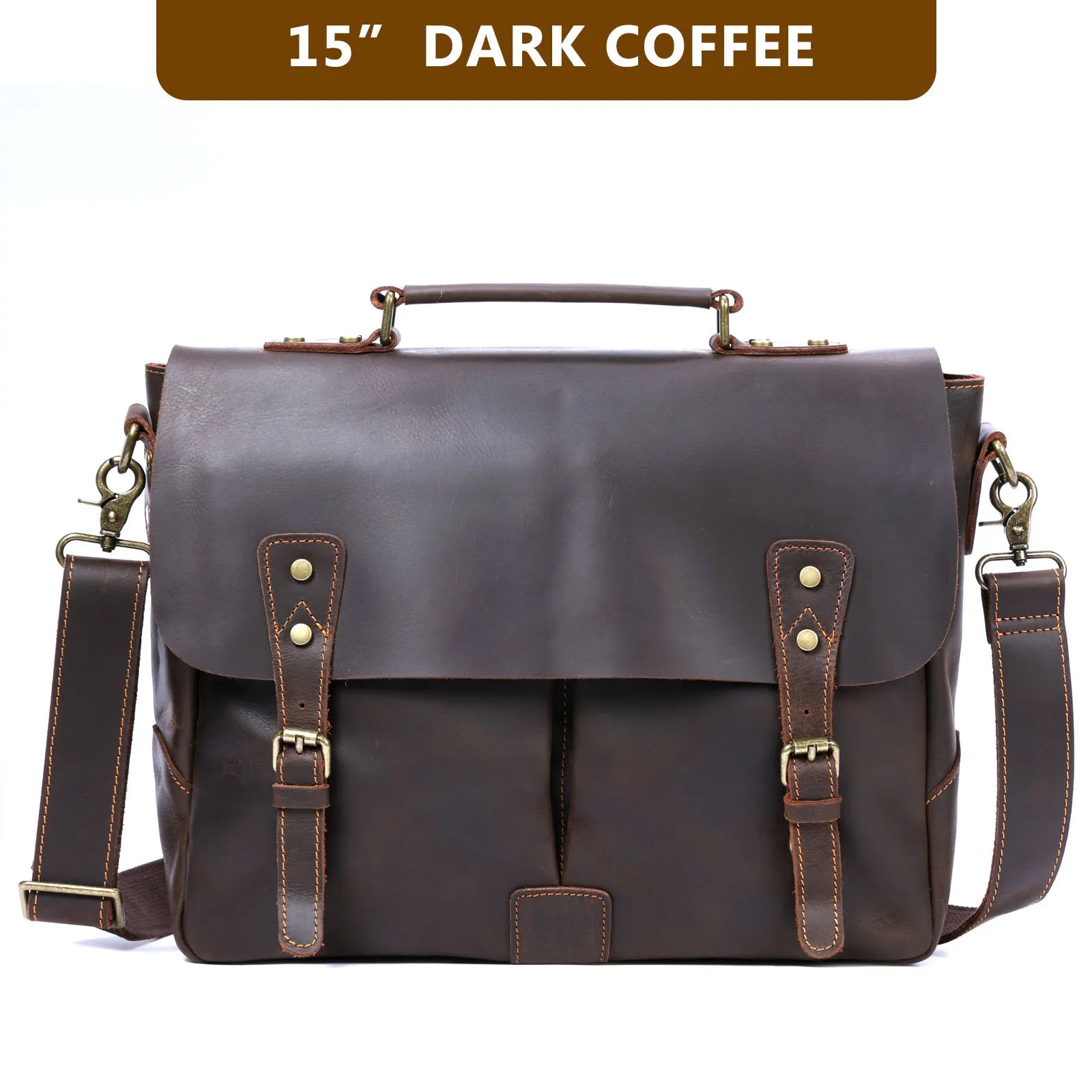 Le Grit-Stone | Sacoche Frontier Dispatch en cuir Crazy Horse fait main
