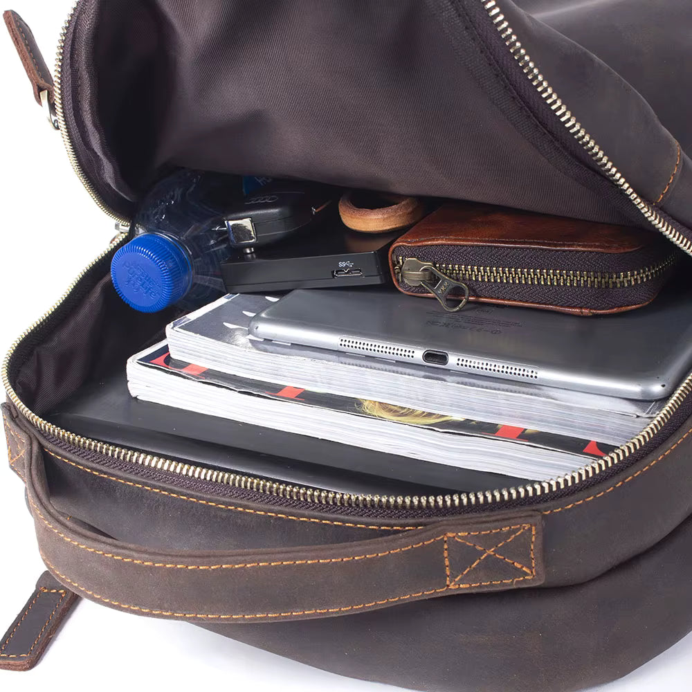 The Academy | Handmade Crazy Horse Leather Casual Frontier Daypack