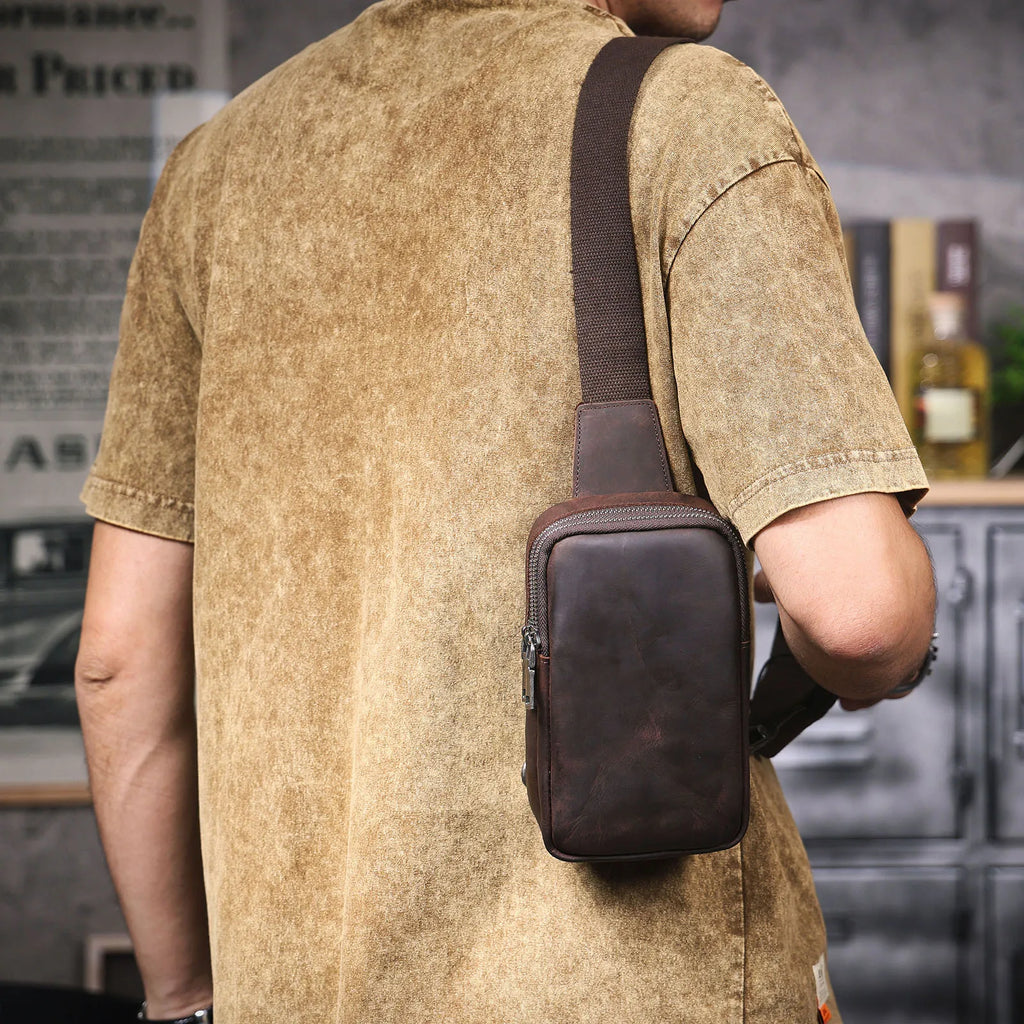 Le Saddle-Chest | Sac bandoulière de grande capacité en cuir pleine fleur véritable