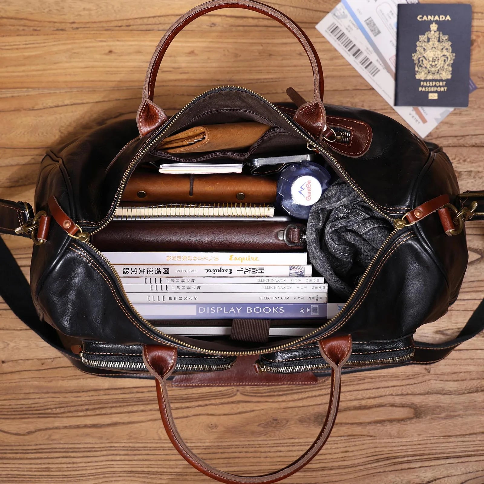 The Outbound | Sac de voyage et weekender Frontier 19 pouces en cuir de vache italien