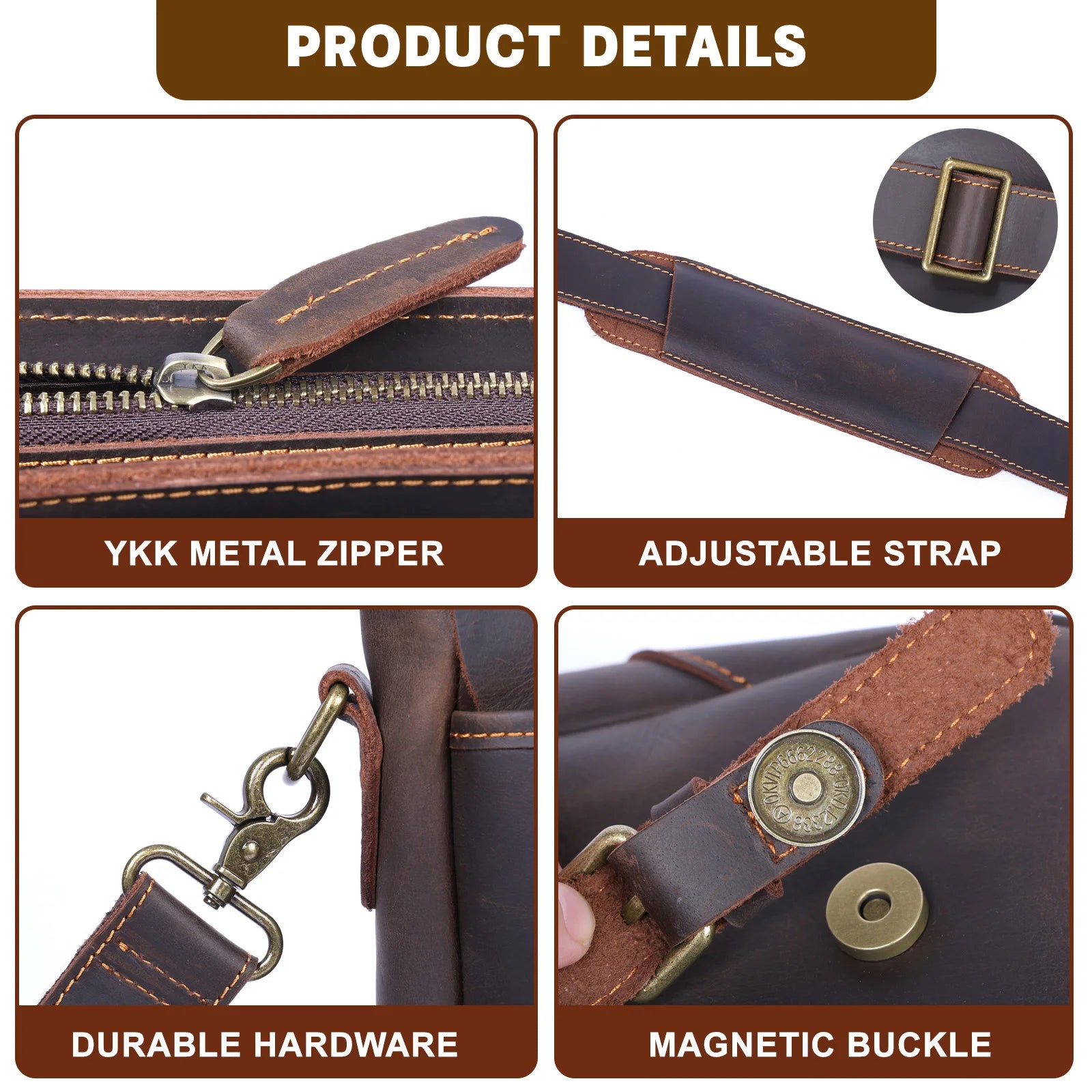 Le Grit-Stone | Sacoche Frontier Dispatch en cuir Crazy Horse fait main