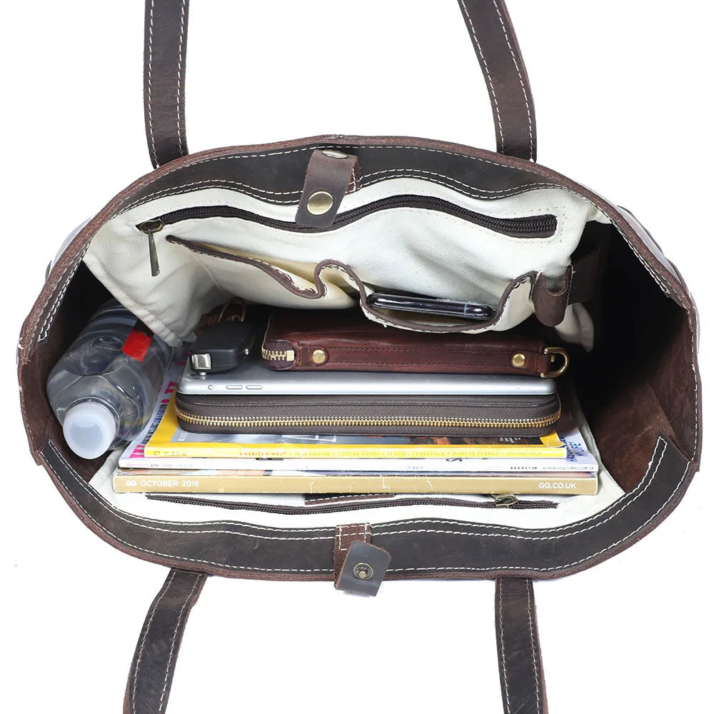 Sac fourre-tout fait main en cuir italien | Le transporteur Merchant Satchel