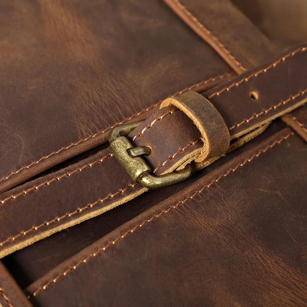 Sac bandoulière en cuir italien fait main | Le cartable vintage 12" The Dispatch