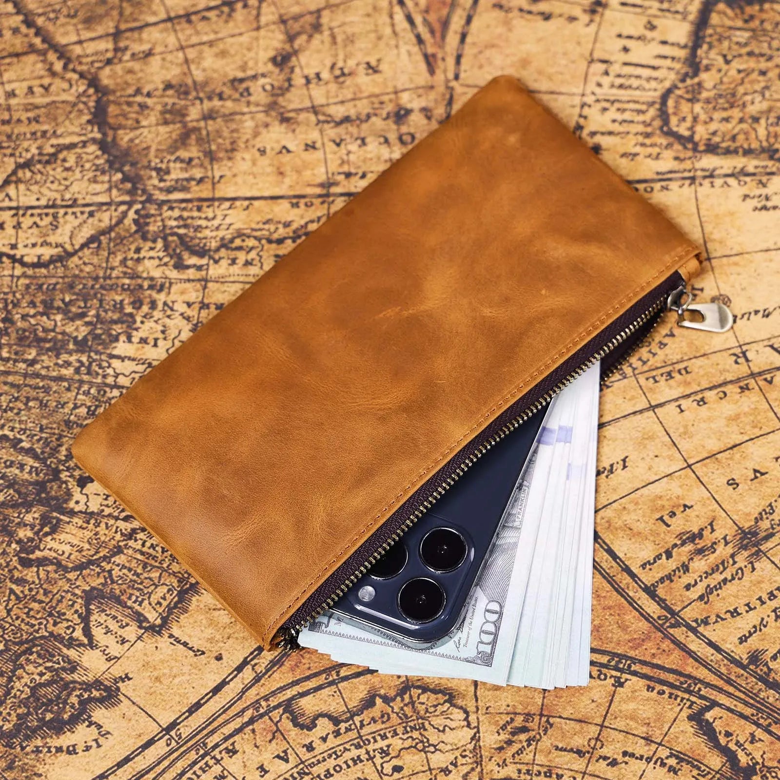 The Silverton Vault | Handcrafted Crazy Horse Leather 7.8" Long-Form Wallet & Phone Clutch