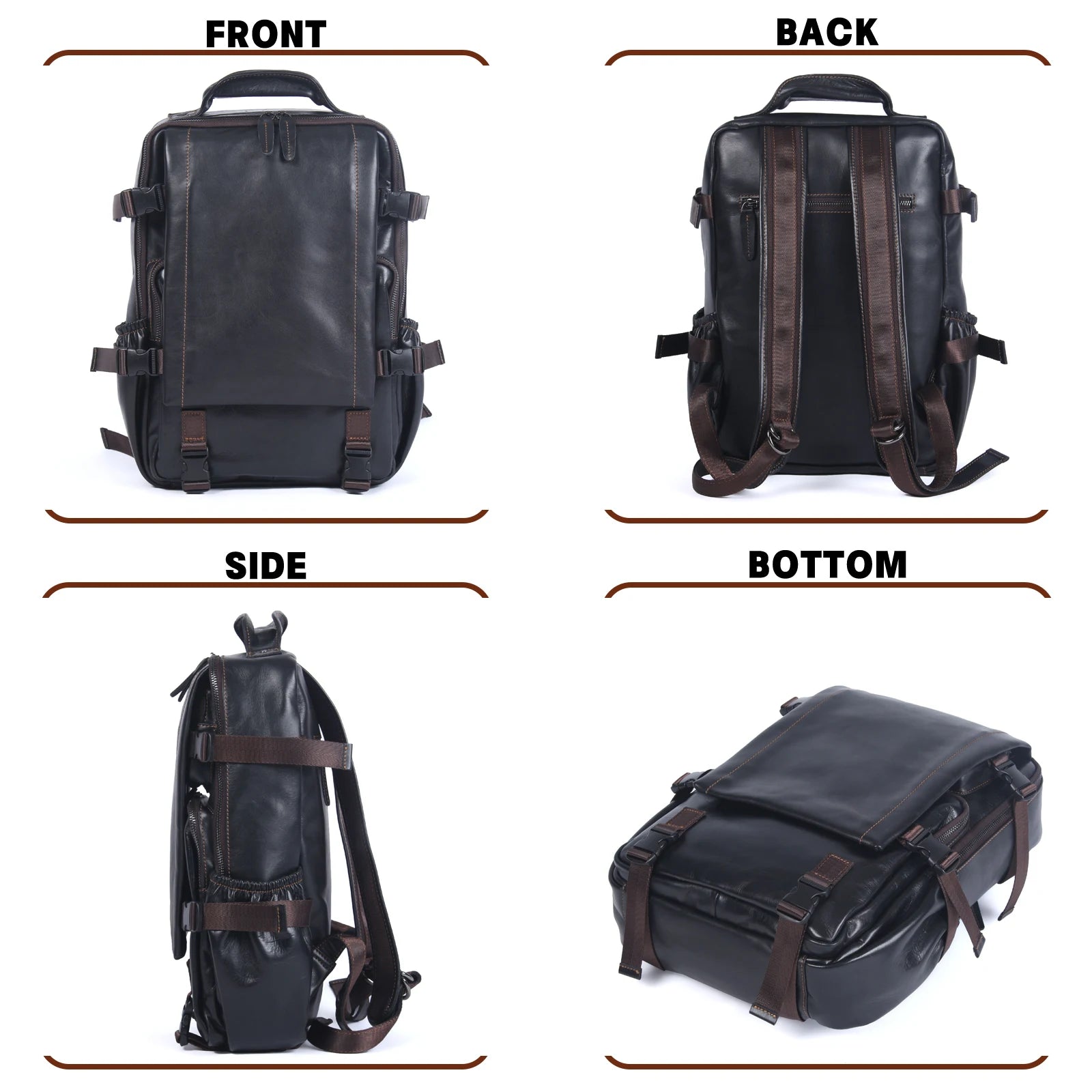 Le Wayfinder | Sac de jour Frontier décontracté en peau de vache fait main