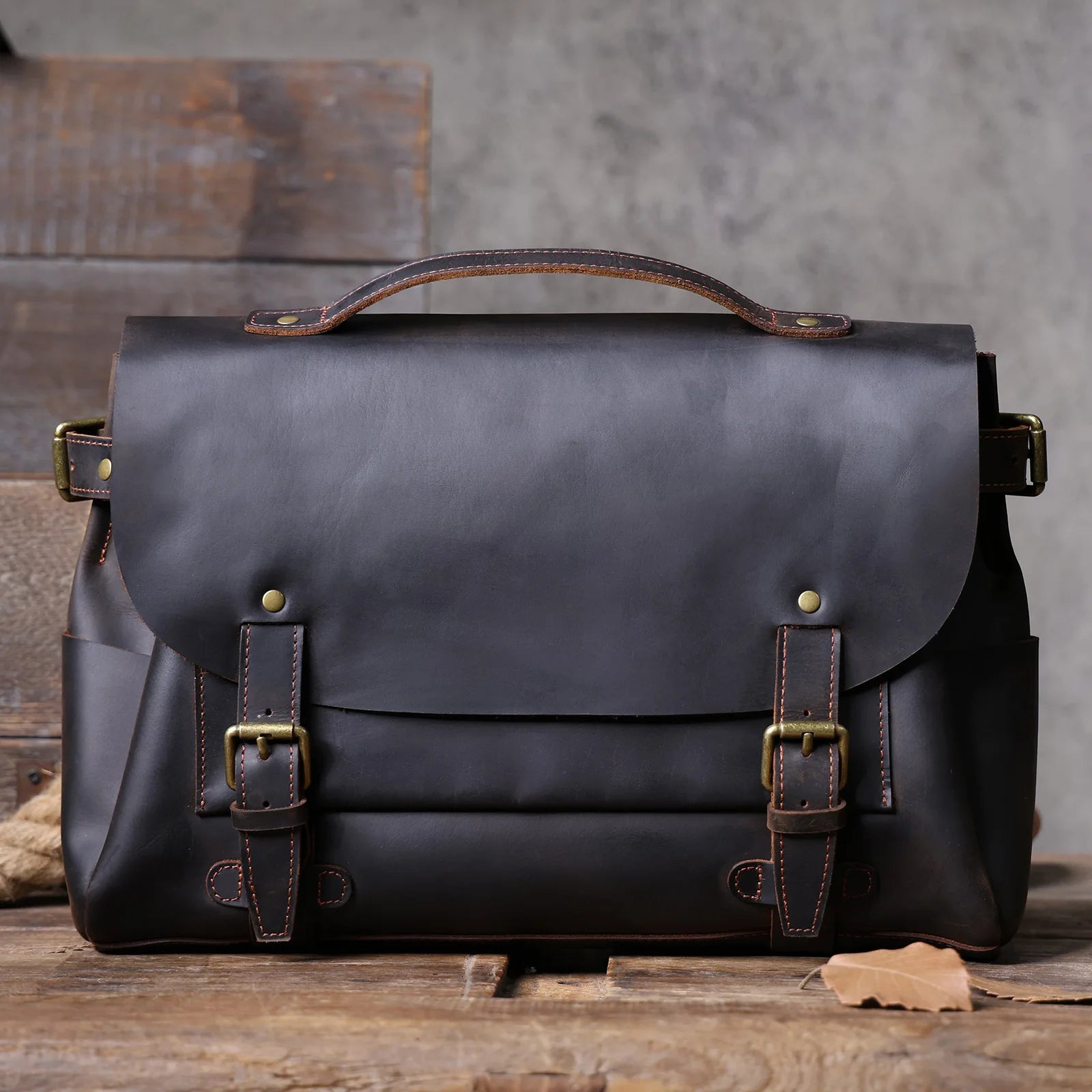 The Pony Express | Handcrafted Crazy Horse Leather Frontier Messenger