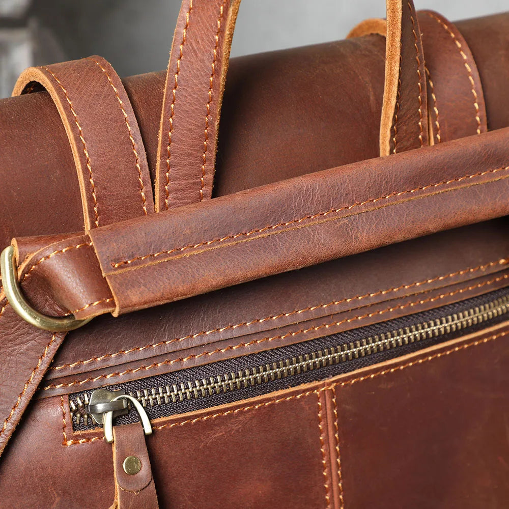 Der Range-Runner | Handgefertigter Frontier-Rucksack aus Crazy Horse Leder