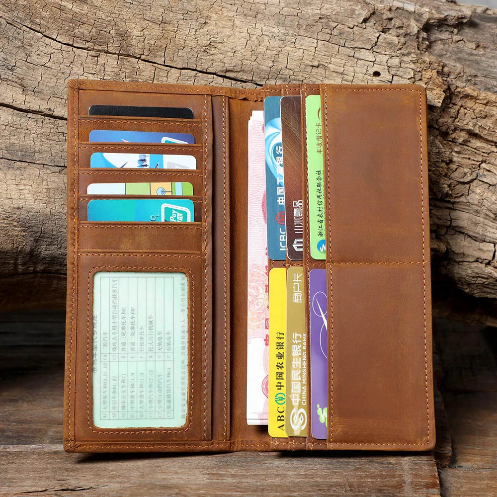 The Deadwood Ledger | Handcrafted Crazy Horse Leather Long-Form Executive Clutch