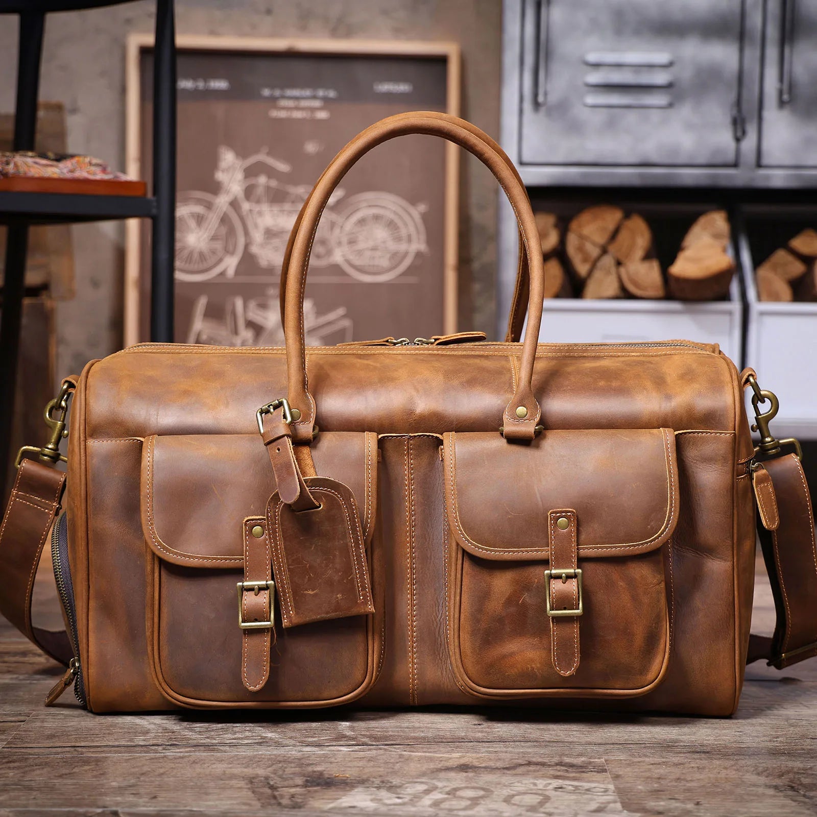 The Iron-Horse | Handcrafted Crazy Horse Leather Overland Duffel