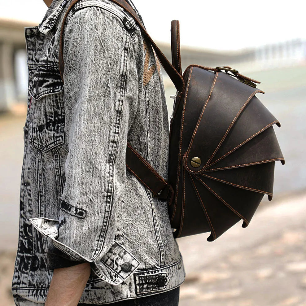 The Scarab | Original Design Layered Handmade Cowhide Frontier Shell-Pack