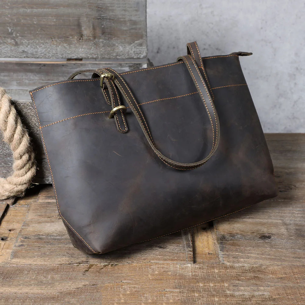 Handmade Italian Leather Shoulder Bag | The Surveyor Vintage Satchel