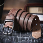 Le Stockman | Ceinture en cuir de vache italien épais 3,3 cm Frontier Denim