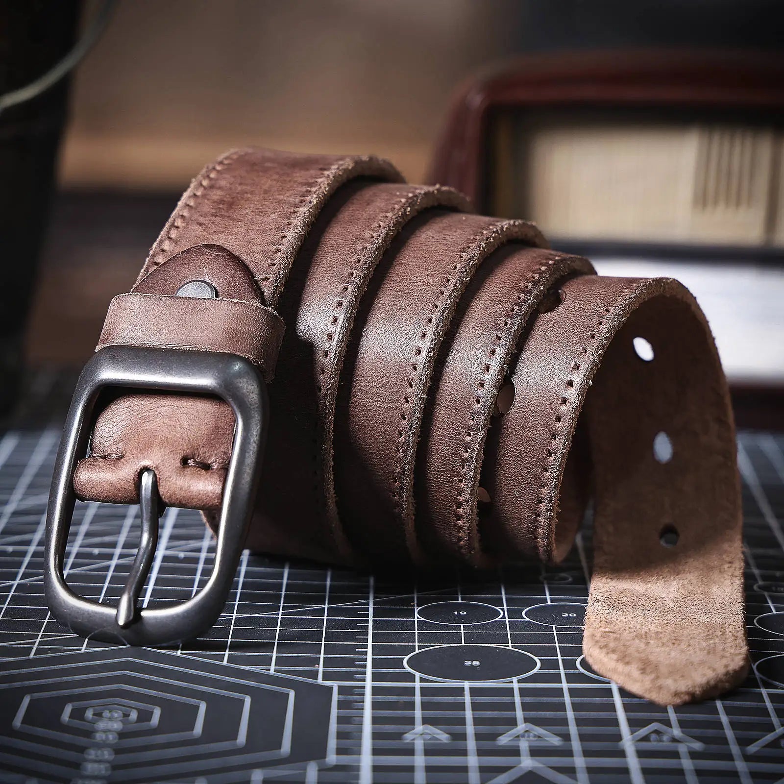 Le Stockman | Ceinture en cuir de vache italien épais 3,3 cm Frontier Denim