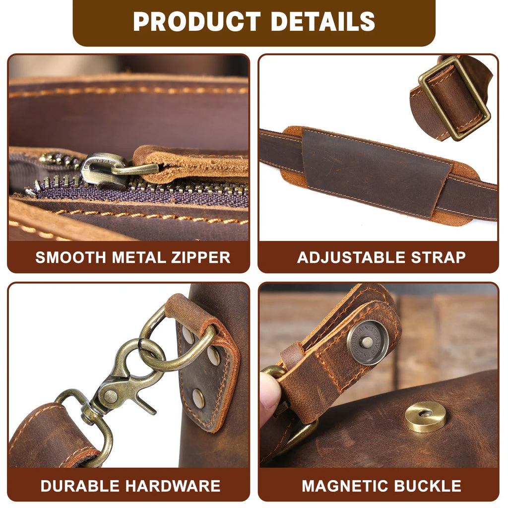 Le Grit-Stone | Sacoche Frontier Dispatch en cuir Crazy Horse fait main