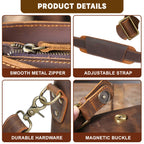 Le Grit-Stone | Sacoche Frontier Dispatch en cuir Crazy Horse fait main