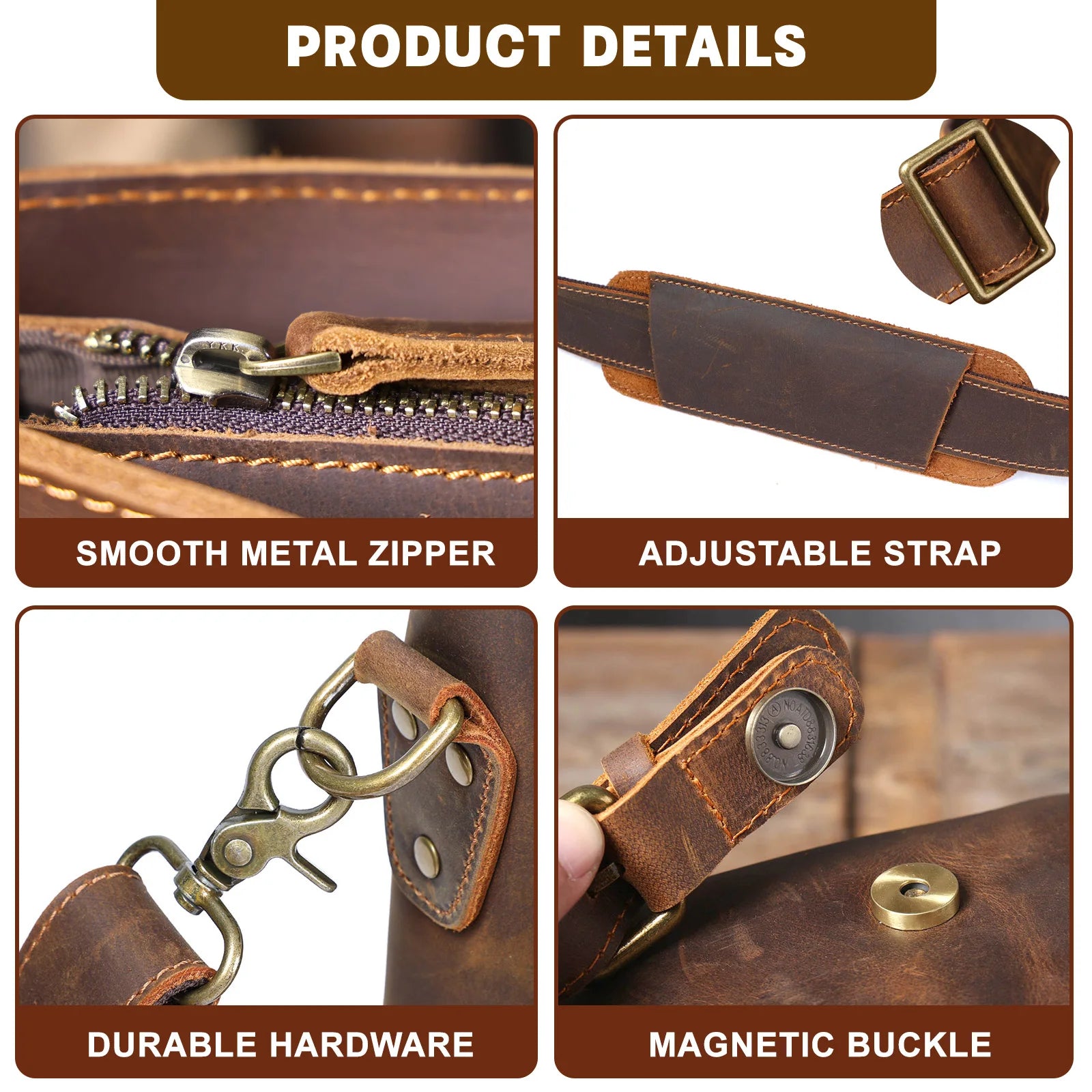 Le Grit-Stone | Sacoche Frontier Dispatch en cuir Crazy Horse fait main