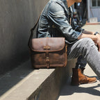 Sac bandoulière en cuir italien fait main | Le cartable vintage 12" The Dispatch