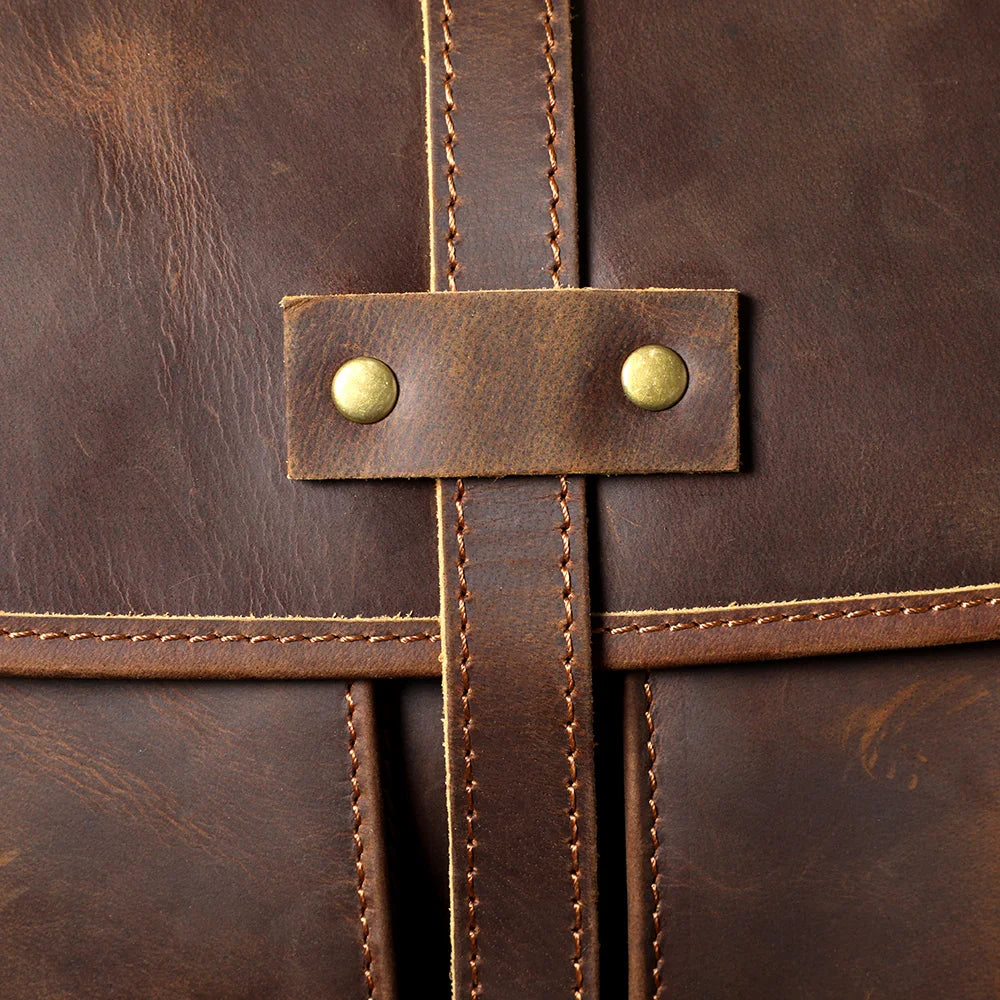 Sac bandoulière en cuir italien fait main | Le cartable vintage 12" The Dispatch