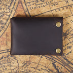 The Outpost | Porte-cartes minimaliste en cuir pleine fleur Crazy Horse fait main