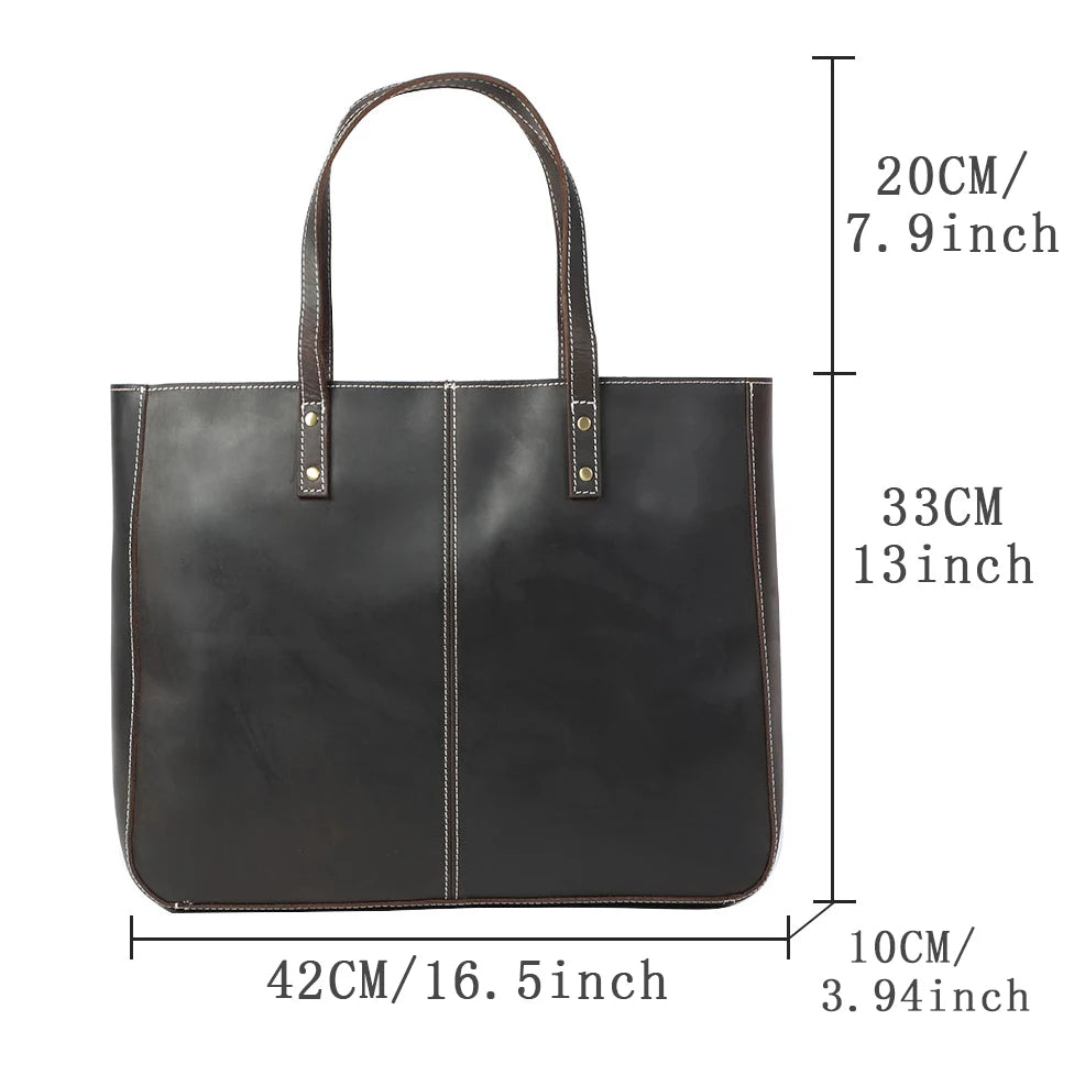 Sac fourre-tout fait main en cuir italien | Le transporteur Merchant Satchel