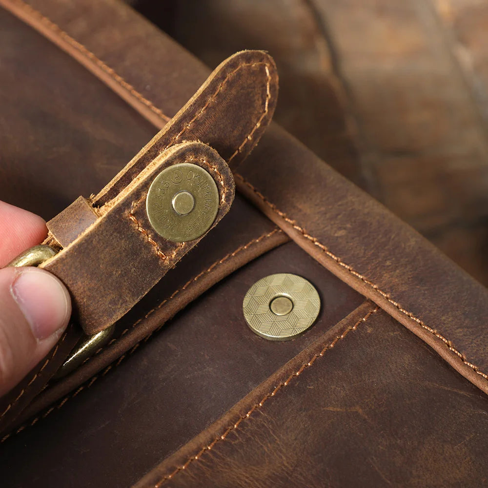 Sac bandoulière en cuir italien fait main | Le cartable vintage 12" The Dispatch