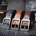 Le Cuirassé | Ceinture Frontier en Cuir de Vachette Italien Épaissi et Acier Inoxydable