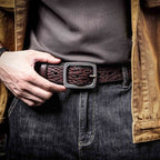 The Iron-Clad | Ceinture Frontier en cuir de vache italien épais et acier inoxydable (coffret cadeau)