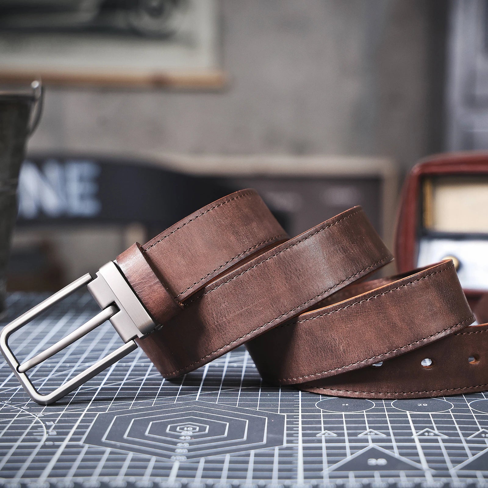 The Drover | Verdickter italienischer Rindsleder Frontier Jeansgürtel
