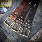 The Brass-Tacks | Ceinture Frontier en Cuir de Vachette Italien Épaissi et Laiton Massif