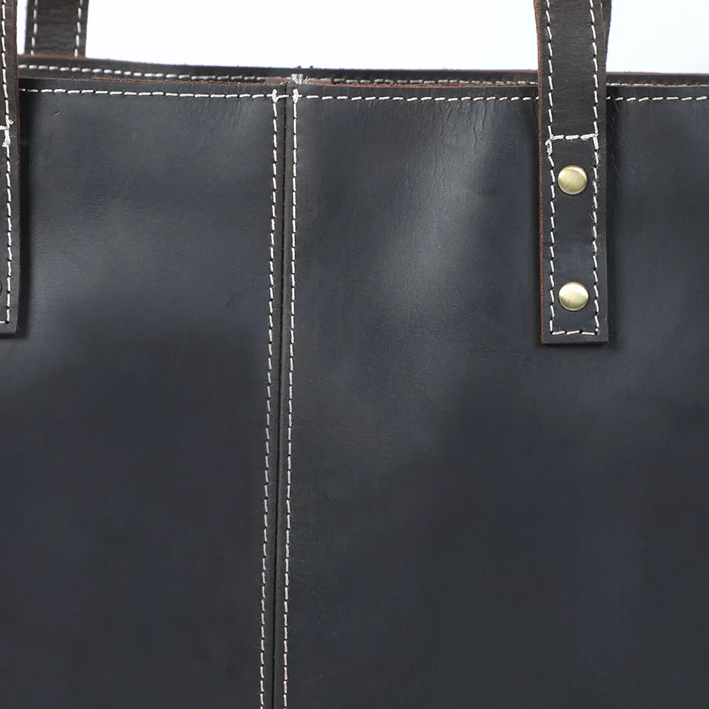 Sac fourre-tout fait main en cuir italien | Le transporteur Merchant Satchel
